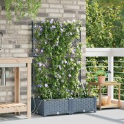 vidaXL Jardineiras de Jardim 1 pc Cinzento-claro 80 x 40 x 126 cm