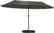 Outsunny Guarda-sol XXL Retangular 4,6 m com Manivela e Base — Cinzento | Aosom Portugal