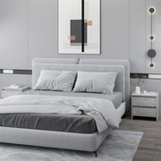 vidaXL Mesa de cabeceira 2 pcs derivados de madeira cinza cimento