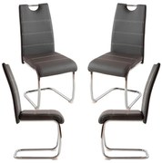 Pack 4 Cadeiras Hallen Couro Sintético - Cinza