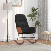 vidaXL Cadeira de baloiço veludo preto