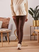 Calças super skinny para grávida castanho escuro liso