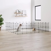 vidaXL Gaiola p/ animais de 60 painéis c/ porta 35x35 cm aço preto