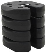 vidaXL Pesos para gazebo em cimento 4 pcs 220x50 mm preto