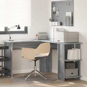 vidaXL Mesa de canto cinza Sonoma com armazenamento 140x113,5x75cm