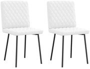 vidaXL Cadeiras de jantar 2 pcs couro artificial branco
