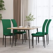 vidaXL Cadeiras de jantar 4 pcs veludo verde-escuro