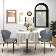 Conjunto de 2 cadeiras de sala de jantar com assento estofado em tecido com aspeto de linho (MESA NÃO INCLUÍDA) pés de aço estáveis, design moderno, c