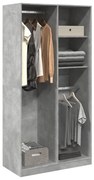 vidaXL Roupeiro 100x50x200 cm derivados de madeira cinzento cimento