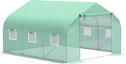 Outsunny Estufa com Mosquiteira para Flores e Plantas 3,5x3x2 m Verde | Aosom Portugal