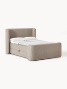 Cama boxspring em bouclé com espaço de arrumação Perla