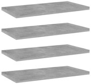 vidaXL Prateleiras para estante 4 pcs 40x20x1,5cm contraplacado cinza