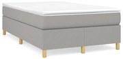 vidaXL Cama boxspring com colchão 120x190 cm tecido cinzento-claro
