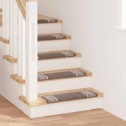 vidaXL Tapetes Adesivos para Escadas 15 pcs Castanho 65 x 21 x 4 cm