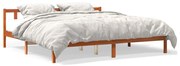 Estrutura de cama 200x200 cm pinho maciço castanho cera