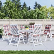 vidaXL Almofadões cadeiras altas de jardim 6pcs tecido xadrez vermelho