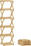 HOMCOM Sapateira, suporte dobrável com 6 níveis em bambu, para até 9 pares de sapatos, 30 x 29 x 108 cm, natural | Aosom Portugal