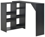 vidaXL Mesa de bar com prateleira movível preto 138x39x110 cm