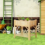Horta Vertical de Madeira 120x60x81cm Mesa de Cultivo com 6 Compartime