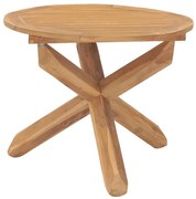 vidaXL Mesa de jantar para jardim Ø90x75 cm madeira de teca maciça