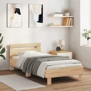 vidaXL Cama sem colchão com cabeceira 75x190 cm carvalho sonoma
