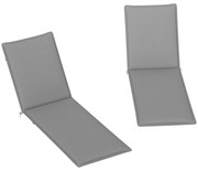 Outsunny Conjunto de 2 Almofadas para Espreguiçadeira Dobráveis 193x58x6 cm com Correias de Sujeição Cinza