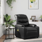 Poltrona de massagens reclinável couro artificial preto