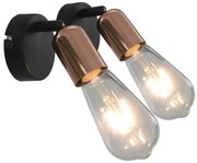 vidaXL Holofotes 2 pcs preto e cobre E27