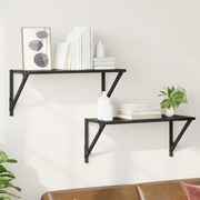 vidaXL Prateleiras de Parede 2 pcs Carvalho Preto 60 x 25 x 25,5 cm