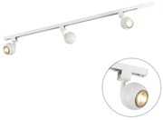 LED Sistema de calhas moderno inteligente branco monofásico com 3 GU10 Wifi - Gissi Moderno