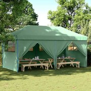 vidaXL Tenda p/ festas pop-up dobrável com 4 paredes laterais verde