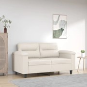 vidaXL Sofá de 2 lugares 120 cm couro artificial cor creme