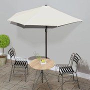 vidaXL Guarda-sol varanda mastro alumínio 270x144cm areia semicircular