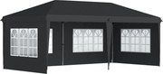 Outsunny Tenda pop-up dobrável - tenda para eventos - 3 x 6 m 3 lados removíveis preto | Aosom Portugal
