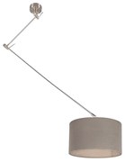 Candeeiro de suspensão em aço com abajur 35cm Taupe ajustável - Blitz Moderno