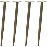 vidaXL Pés de mesa de console formato cônico 4 peças aço natural 72-73 cm aço