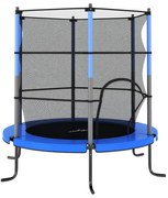 vidaXL Trampolim com rede de segurança redondo 140x160 cm azul