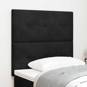 Cabeceira vidaXL Botão Estofada Preta 80 cm Veludo
