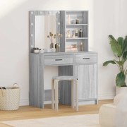 Conjunto de Maquilhagem de 2 Peças com LED Cinza Sonoma em Madeira de Engenharia