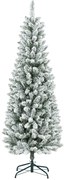 HOMCOM Árvore de Natal Artificial Coberta de Neve 180 cm com 479 Ramos e Suporte de Metal Árvore Natalícia para Sala Interior Verde | Aosom Portugal