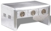vidaXL Mesa de centro aviador c/ 3 gavetas piloto de aeronave vintage