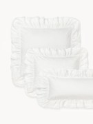 Fronha de almofada em percal de algodão lavado com folho Louane