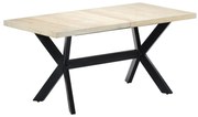 Mesa de jantar 160x80x75 cm madeira de mangueira maciça branco