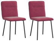 Cadeiras de jantar 2 pcs veludo vermelho tinto