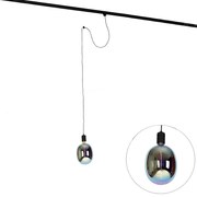 Candeeiro de suspensão com trilho preto incl. LED G170 - Cavalux Industrial