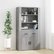 vidaXL Armário alto madeira processada sonoma cinza