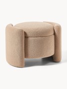 Pufe estofado em teddy com arrumação Benji