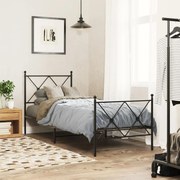 vidaXL Estrutura de cama com cabeceira e pés 80x200 cm metal preto