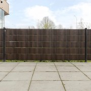 vidaXL Telas de varanda 5 pcs 255x19 cm vime PE castanho e preto