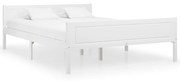 vidaXL Estrutura de cama em pinho maciço 140x200 cm branco